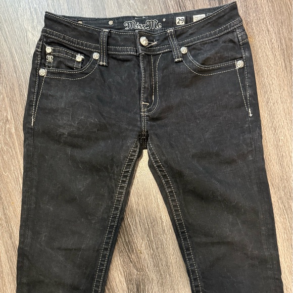 Miss Me Black Skinny Jeans with Silver Accents - Picture 3 of 3